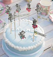 12 Alice im Wunderland Deko-Spieße