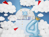 Babyblue Zahl 4 stehender Folienballon