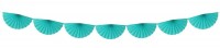 Vorschau: Rosetten Girlande Daphne türkis 3m x 40cm