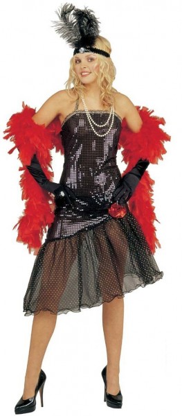 Pailletten Showgirl Kleid Schwarz