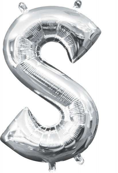 Mini Folienballon Buchstabe S silber 35cm