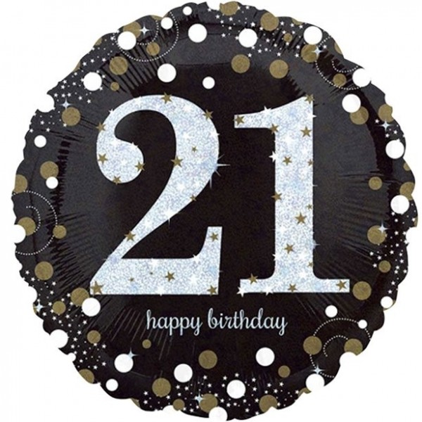 Golden 21st Birthday Folienballon 46cm