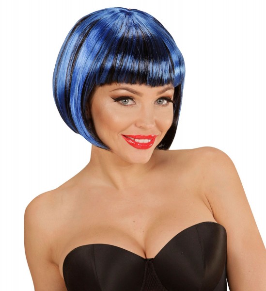 Blaue Damen Bob Perücke