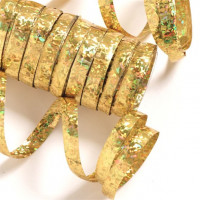 Holo-Party Luftschlangen gold 10 Kringel