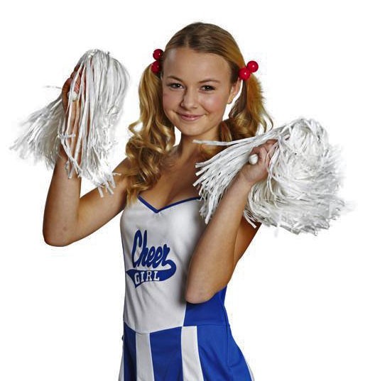 Weiße Cheerleader Pom Pom