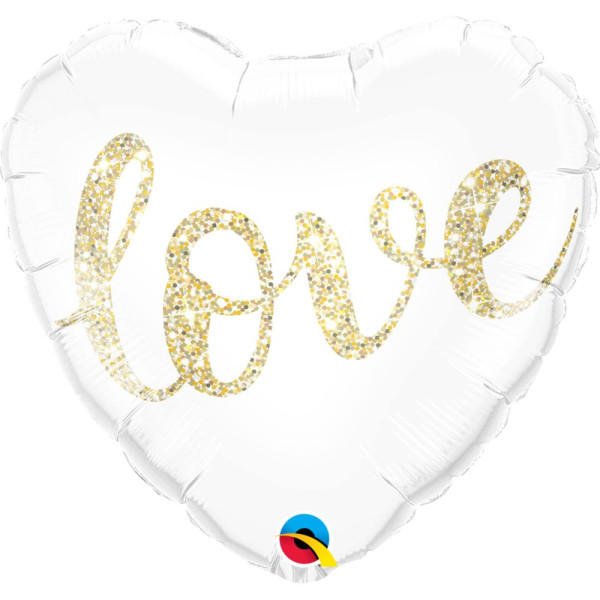 Golden Glitter Herz-Folienballon 46cm