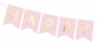 DIY Cheerful Birthday Girlande hellrosa 1,75m
