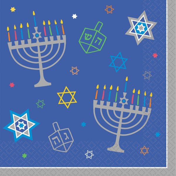 36 Happy Hanukkah Servietten 33cm