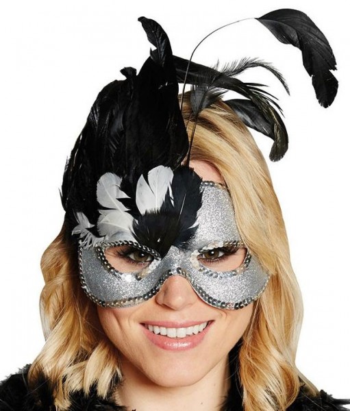 Maskenball Augenmaske mit Federn