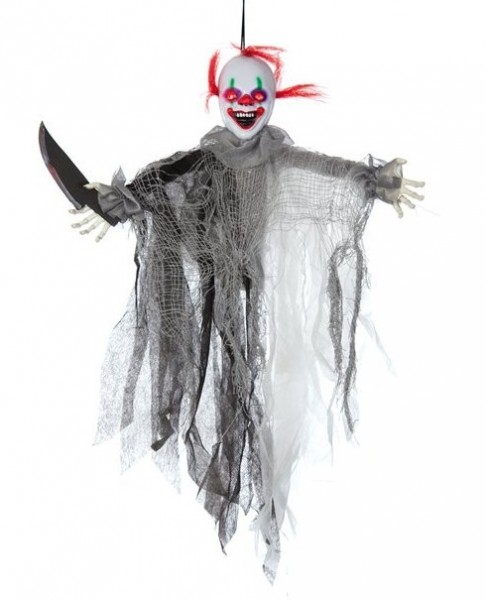 Animierte Mörder Horrorclown Hängefigur 60cm