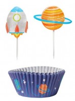Space Party Cupcake Set 48-teilig