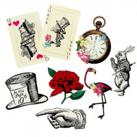 8 Alice Tea Party Pappausschnitte 42cm