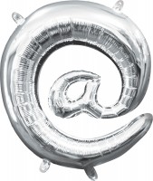 Mini Folienballon Symbol @ silber 35cm