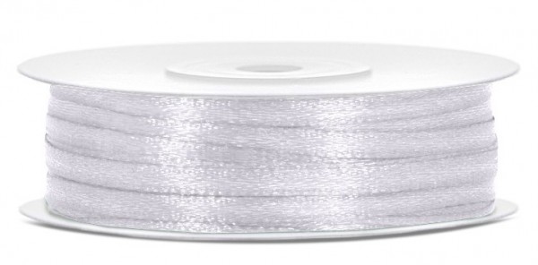 50m Satin Geschenkband weiß 3mm