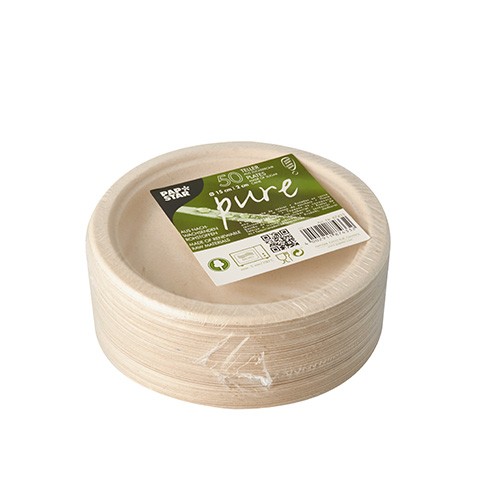 50 runde Zuckerrohr Teller natur 15 cm 2