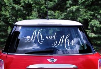 Mr & Mrs Autosticker weiß