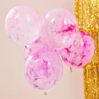 Vorschau: 5 DIY Pink marmorierte Ballons