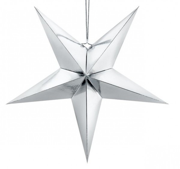 Spiegelnder Papierstern in Silber 70cm