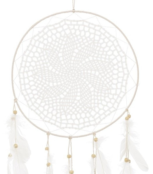 Weißer Boho Traumfänger 30 x 94cm 4