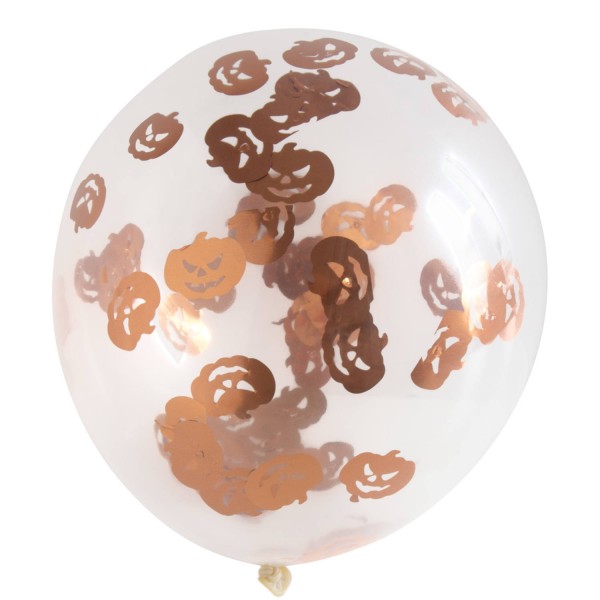 4 Kürbis Konfetti Latexballons 30cm