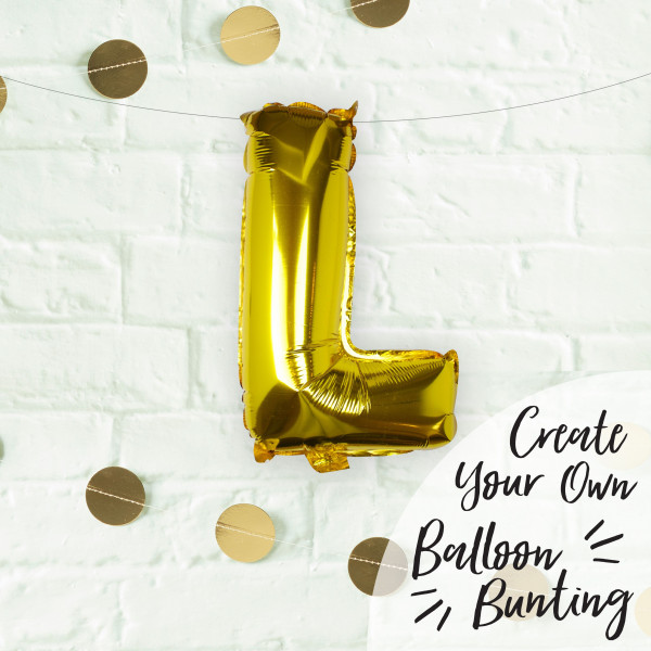 Goldener Buchstabe L Folienballon 40cm