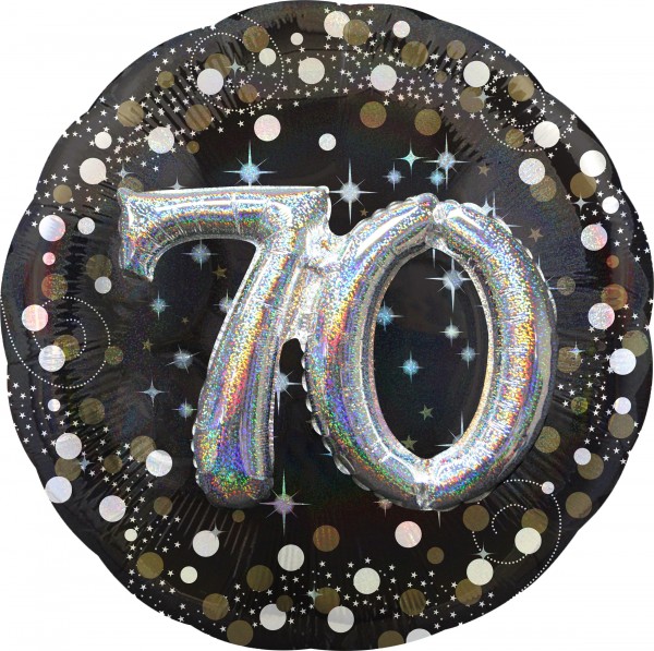 Golden 70th Birthday Folienballon 91cm