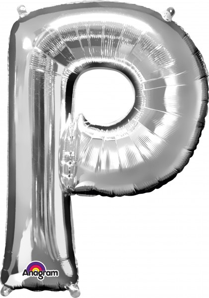 Folienballon Buchstabe P silber 81cm