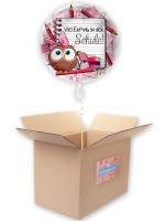 Vorschau: Einschulung Folienballon Eule rosa 43cm