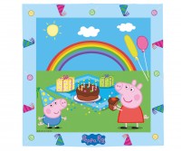 20 Peppa Wutz Regenbogen Servietten 33 x 33cm