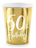 6 Glossy 50th Birthday Becher 220ml
