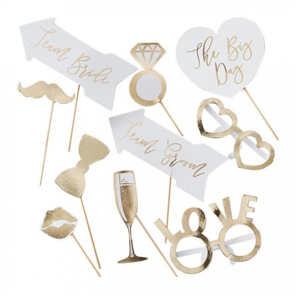 10 Golden Wedding Foto Requisiten