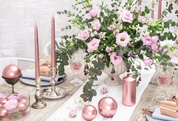 10 Kugelkerzen Torino roségold 6cm 3