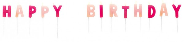 Happy Birthday Kerzen Set Pink Für Torten