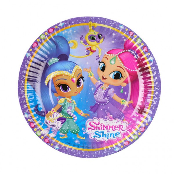 8 Shimmer & Shine Pappteller Zauberhafte Flaschengeister