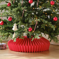 Vorschau: Eco Waben Weihnachtsbaumsockel Rot 50cm