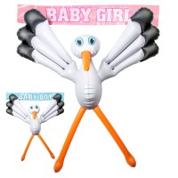 Folienballon Babys Ankunft Storch mit Banner
