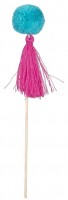 Vorschau: 6 Lama Zirkus Bommel Sticks 18cm