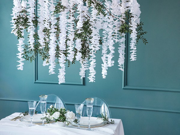 Weißer Blüten Wasserfall Hänger 1,8m 2