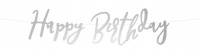 Silberne metallic Birthday Girlande 62cm