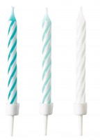 10 Aqua Splash Tortenkerzen 7,5cm