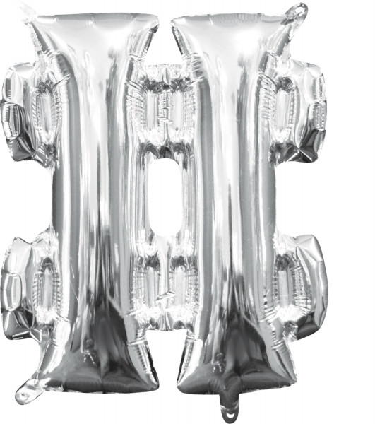 Mini Folienballon Symbol # silber 35cm