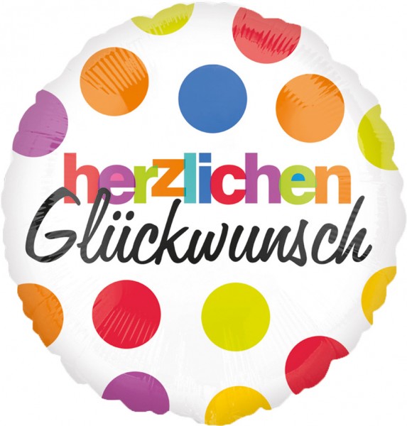 Folienballon Herzlichen Glückwunsch gepunktet