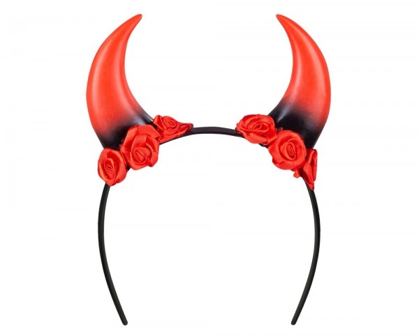 Teuflische Dämonen Hörner mit Rosen 2