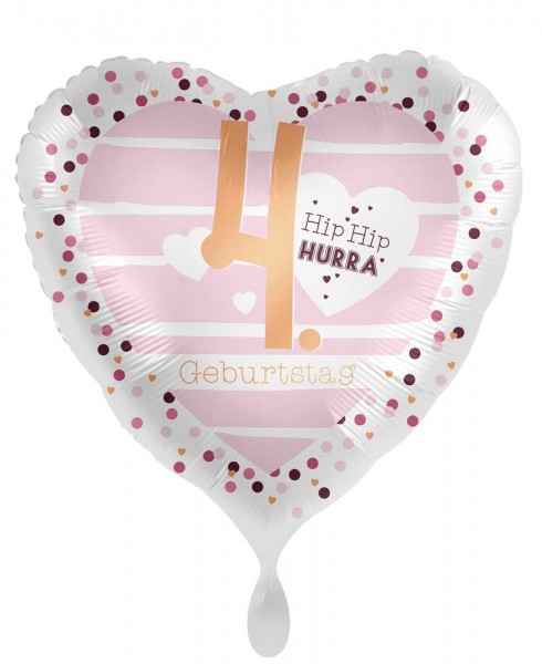 4. Geburtstag Herz Folienballon 45cm