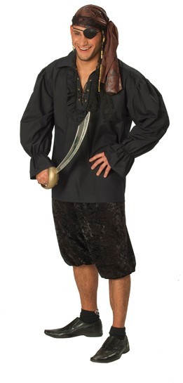 Schwarzes Piratenhemd Paolo Für Herren