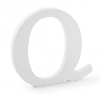 Holz Buchstabe Q weiß 22,5 x 20,5cm