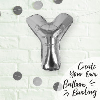 Vorschau: Silberner Y Buchstaben Folienballon 40cm