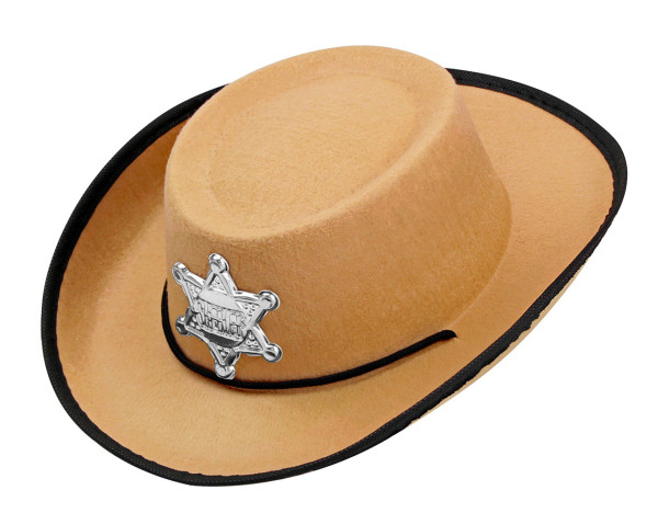 Sheriff cowboyhatt för barn i beige