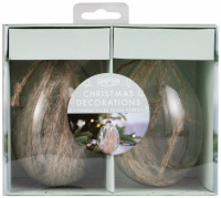 Vorschau: 2 Weihnachtskugeln Pampas