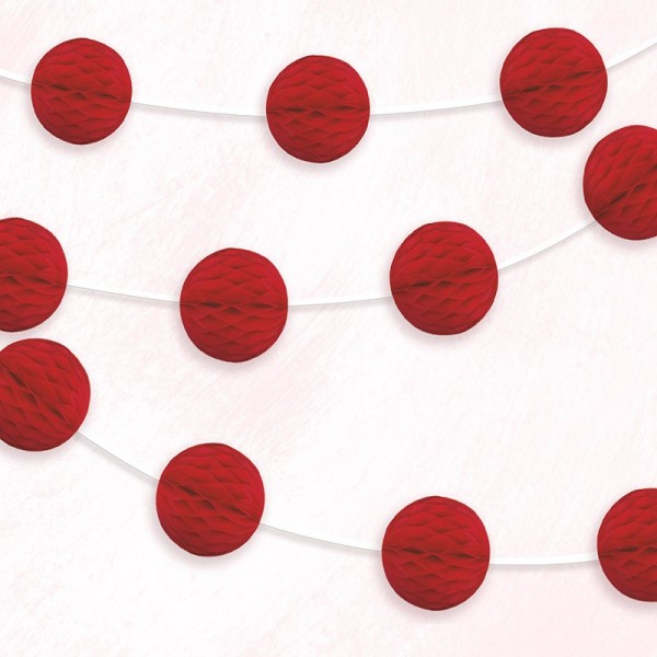 Wabenball Girlande Mary Rot 2,13m